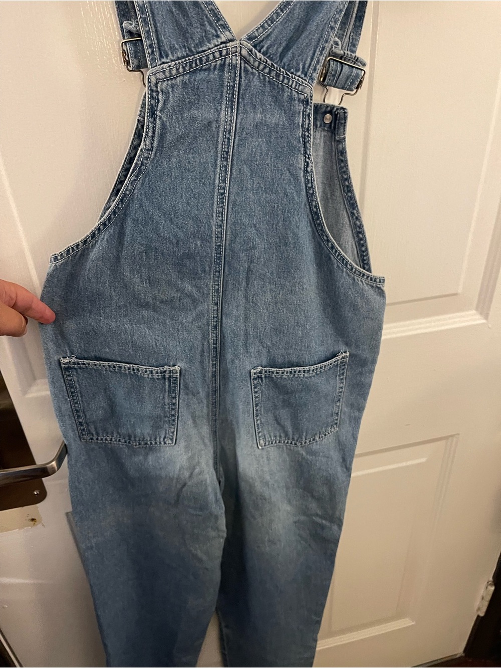 Vintage Winnie the Pooh Light Wash Denim Overalls w/ Embroidered Patch - Size 14 - Picture 4 of 6
